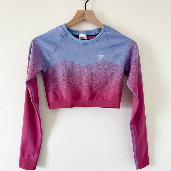 Gymshark Adapt Seamless Ombre Long Sleeve Crop Top - Picture 1 of 3
